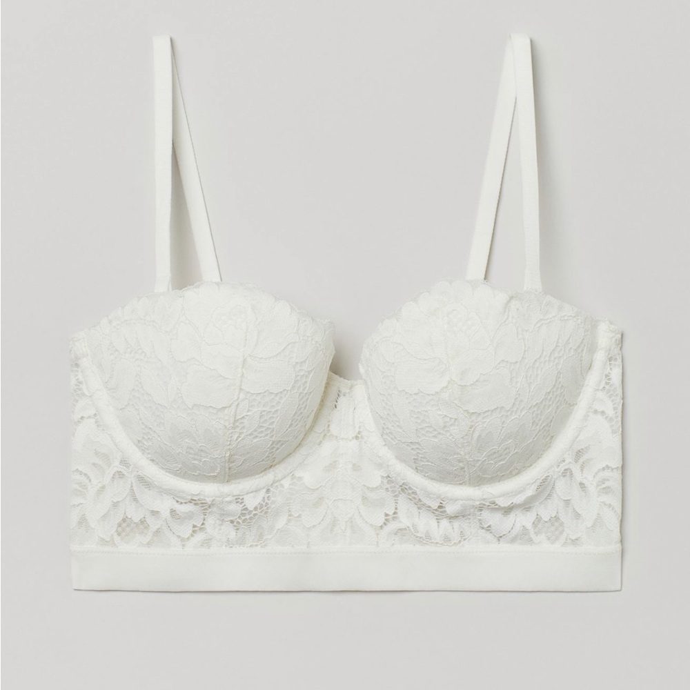 H&M lace bralette push up strapless size 34C
